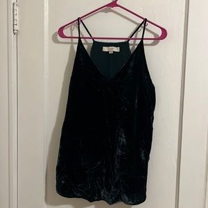 Dark green velvet tank top